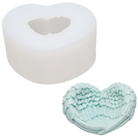 Goldyida Engelsflügel Silikonform Silikonform Herz Flügel Formen Engelsflügel Epoxidharz Formen 3D Engel Flügel Silikon Formen 3D Engelchen Statue Kerzen Gießform Flügel Silikonformen (Größe)