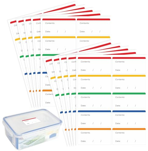 100 Pcs 3 * 6CM Freezer Food Labels Stickers Storage,Freezer Labels Easy Peel Off,White Removeable Kitchen Label for Containers,for Home and Restaurant Organization