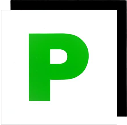 Evoges Fully Magnetic P Plates for New Drivers, Reusable, Easy to attach, Weather resistant, 0.9mm Thickness for secure attachment, Green, UK Compliant, Pack of 2
