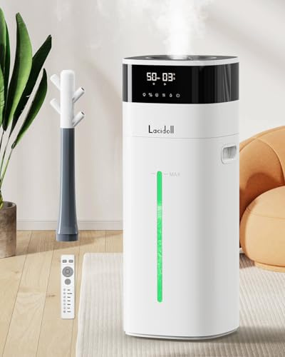 LACIDOLL Cool and Warm Mist Humidifier Large Room, 5.3Gal/20L | Humidifiers for Home 2500 sq ft, Air Humidifiers for Bedroom with Diffuser&Extended Tube, Whole House Humidifiers for Plants