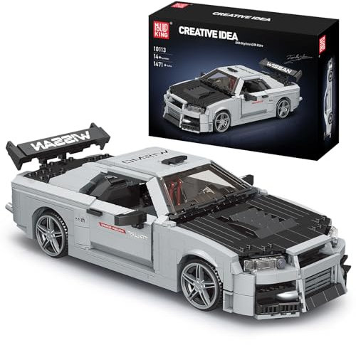 Mould King 10113 Technik Sportwagen Modell, Kreativität Technologie GTR Rennen Cabrio Auto Modellauto Bausatz,Designer Firas Munir Abu-Jaber Ausstellungsstück für Sammler (1471pcs)