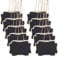 DELORIGIN 10pcs Blackboard Slate Decanter Tag 2.5x3.5 Inch Mini Wooden Chalkboard Signs Custom Liquor Decanter Labels with Hanging String Message Boards Labels for Wedding Party Wine Bottle Whiskey