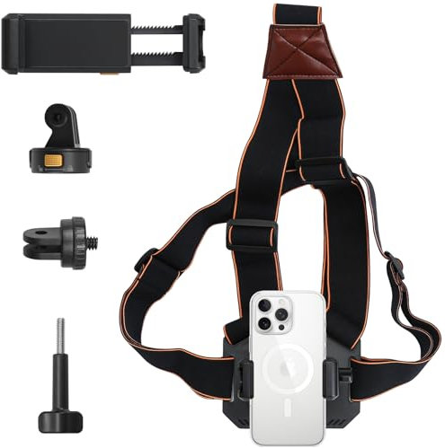 ROTRES Handy Brusthalterung, Brustgurt Handyhalterung, Körper Halter Chest Mount Zubehör, Kompatibel mit Allen Gopro, DJI Osmo und Anderen Action-Kameras