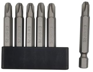 Lot de 6 embouts de tournevis JIS 50 mm avec pointe magnétique, tige hexagonale 1/4, alliage d'acier S2 et bande de rangement à 6 trous, parfaits pour motos, voitures, vélos et équipements japonais