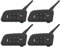SolaMr V4 Plus Motorrad Headset Intercom System, Motorrad Helm Bluetooth Headset, 4 Fahrten Gruppen Helm Gegensprechanlage für Motorräder, Ski, Fußball Schiedsrichter in 1500 Metern Reichweite -4 PACK