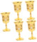 KOCKSHION 5 Pezzi Bicchiere Di Vino Retrò Annata Calici Blu Rosa Bianco Di Grandi Dimensioni Tazza Comunione Calice Rilievo Bicchieri Di Vino Cocktail Piccolo Etichette Rame D'oro