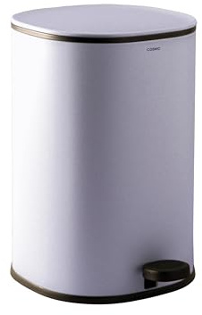 COSMIC Essentials Papelera de Baño y Cocina Con Sistema de Pedal de Diseño Moderno y 5L de Capacidad. Cubo de Basura Con Tapa Rectangular y Pequeño para Aseo. Color Naranja