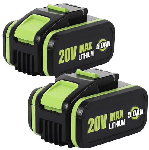 2X 6,0 Ah WA3551 Batterie de Rechange pour Worx 20V Batterie, pour Outils électriques sans Fil Worx WA3553 WA3572 WA3760 WA3881 WX390 WX176 WX178 WU268 WX166.4 WX372.1 WX800 WG259E