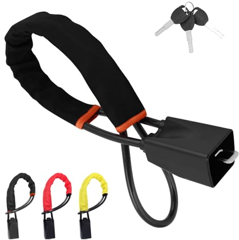 Titan - Bloccasterzo per auto, antifurto, con 3 chiavi, universale, per auto, SUV e camion, cavo in acciaio resistente