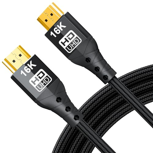 ZIKNYDO Cavo HDMI 2.2 3 metri (Ultra High Speed 96Gbps, 16K/10K/8K/4K, Dynamic HDR, HDR10+, Dolby Vision, Dolby Atmos, DTS:X, HDCP 2.2&2.3) compatibile con cavo HDMI 2.1, PS5, Xbox Series X|S, Monitor