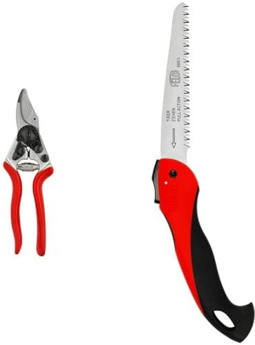 FELCO 6 Kompakte Profi-Gartenschere Bypass 20 mm für Rechtshänder mit Klappsäge FELCO 600
