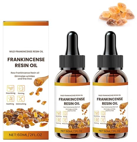 60ml Weihrauchöl Bio für Haut und Gesicht, Pure Natural Frankincense Oil, Anti-Aging Serum Reduziert Falten und Feine Linien, Beruhigt and Spendet Feuchtigkeit für Frauen & Männer (2PC)