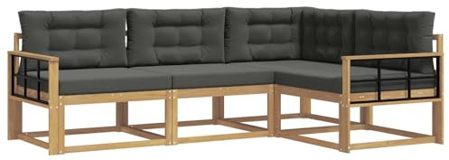 vidaXL Outdoor-Sofagarnitur 3 pcs Weiß und Anthrazit Polyester, Anpassbare Gartenmöbel, modernes Patio-Sofa, gemütliche Sitzgruppe, wetterfest und robust