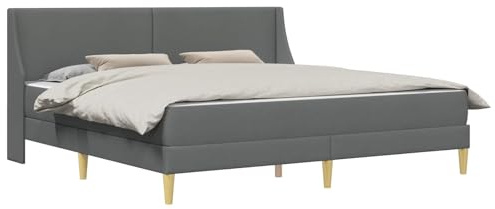 vidaXL Bettgestell mit Matratze Dunkelgrau 180 x 200 cm Polyester, Moderne Bettgestell, atmungsaktives Material, Bequeme Schaummatratze, minimalistisches Design, platzsparend für Dein Schlafzimmer