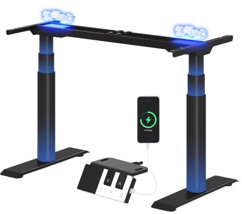 FlexiSpot Höhenverstellbarer Schreibtisch Gestell, elektrisch mit 2 Motoren | Premium Tischgestell höhenverstellbar CylineX Pro, großer Höhenbereich und extra hohe Belastbarkeit, 4 Speicherplätze & USB