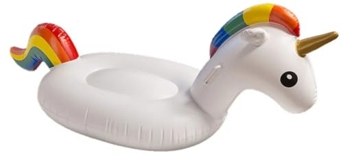 Einhorn Luftmatratze für Kinder bis 50 kg, Pool Schwimmtier aufblasbar 150 cm