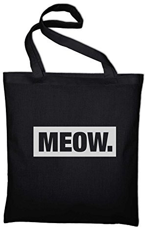 STYLETEX23 Meow Fun Jutebeutel Baumwolltasche, schwarz