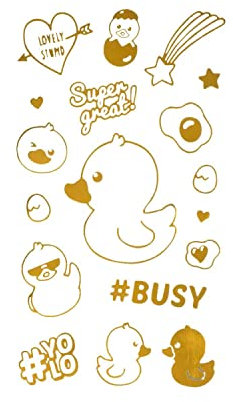 Oblique Unique® Handy Sticker Smartphone Hülle Aufkleber Enten Kücken + Diverse Motive Scrapbooking Basteln Verzieren Gold Selbstklebend
