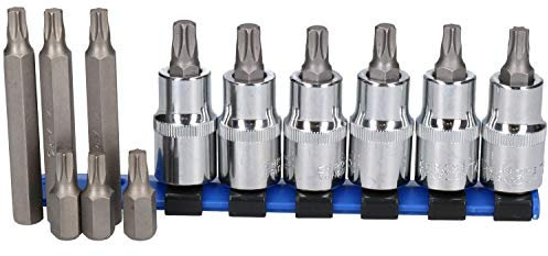 Torx Star Male Bit Sockets T40 T45 T50 1/2 Drive + 6 x T40 with 10mm Hex