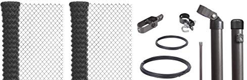 Alberts 634780 Maschendrahtzaun als Zaun-Komplettset, zum Einbetonieren | verschiedene Längen und Höhen | anthrazit-metallic | Höhe 80 cm | Länge 40 m