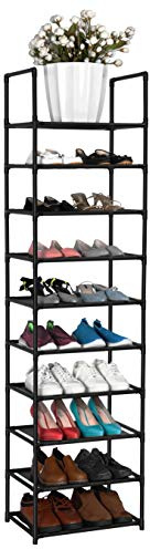 FIDUCIAL HOME 10 Tiers Shoe Rack Organizer 20 Pairs Tall Shoe Shelf
