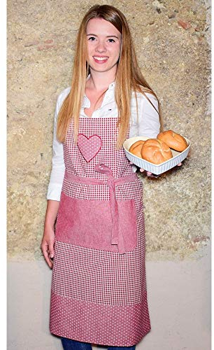 matches21 - Delantal de cocina, diseño rústico, color rojo