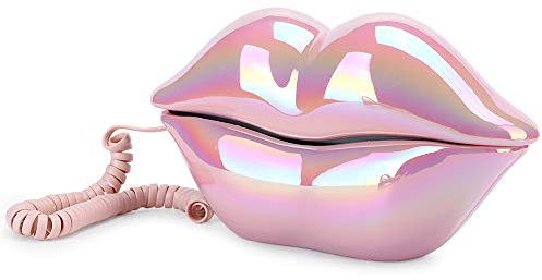 Dpofirs Lippen Festnetztelefon,Galvanisieren Draht Festnetz Telefon,ome Desktop Kabelgebundenes Festnetztelefon für Home Office Telefone,Dekoration,Sammlung,Geschenke für