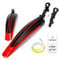 ioutdoor Bike Mudguard Set with 27ft DIY Reflective Tape, Bike Fenders Set Adjustable,Bicycle Front Rear Mud Guard Fits for 20,22,24,26,27,28 MTB Mountain Road Bike Cycling (Black Red)