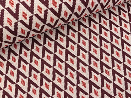 Albstoffe Hamburger Liebe JacquardJersey SHINE - Shine Bright (weiß-bordeaux)