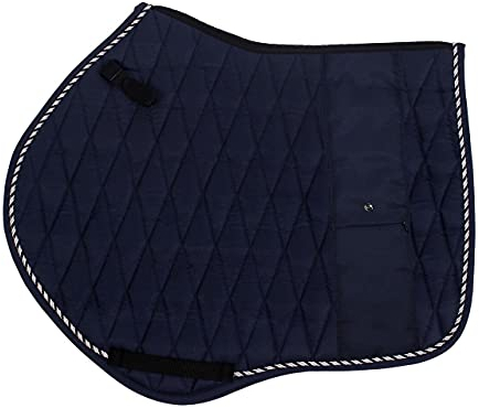 QHP Schabracke Juliet DR + VS anatomisch Reißverschlusstasche (Warmblut DR, Navy)