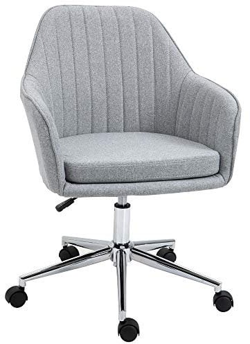 Vinsetto Silla de Oficina Silla de Escritorio con Altura Ajustable Giratoria para Despacho Oficina Ordenador Elegante Carga 120 kg 61x59x86-96 cm Gris