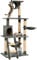 GYMAX Cat Tree, Cats Play Tower House with Hammock, Basket, Scratching Posts and Condo, Kitten Activity Centre for Climbing, Scratching and Sleeping (Grey)