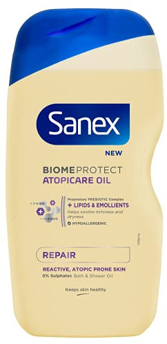 Sanex BiomeProtect Advanced Atopicare Bath and Shower Oil Cream 414 ml (Pack of 1)