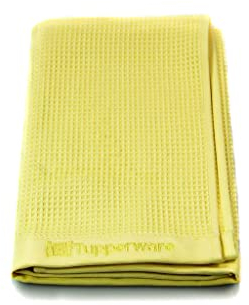 Tupperware FaserPro Glas gelb Mikrofasertuch Fenster Hergestellt aus recyceltem Material