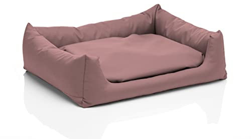Juelle Lit pour grand chien - Coussin pour grands chiens, Housse amovible, lavable en machine, Lit moelleux, Canapé pour chien Champs XXS-XL (taille L - 100x80 cm, Rose Poudre foncé)