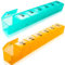 Tablettenbox 7 Tage Morgens Abends, Extra Großen Pillendose 7 Tage 2 Fächer Medikamentenbox 14 Tage Große Fächer Pillenbox Woche Tragbare Reise Tabletten Box Für Unterwegs Und Zuhause (blau-orange)