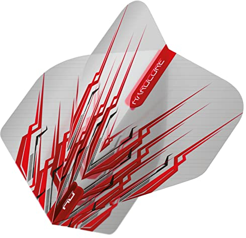RED DRAGON Peter Wright Snakebite Hardcore Mohawk Red Dart Flights - 3 Sets Per Pack (9 Flights in Total)