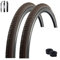 2 x Rexway Fahrradreifen 28 Shopper Pannenschutz Reflex Braun Fahrradmantel 37-622 (28 x 1 5/8 x 1 3/8) + 2 passende Schläuche DV inkl. Reifenheber
