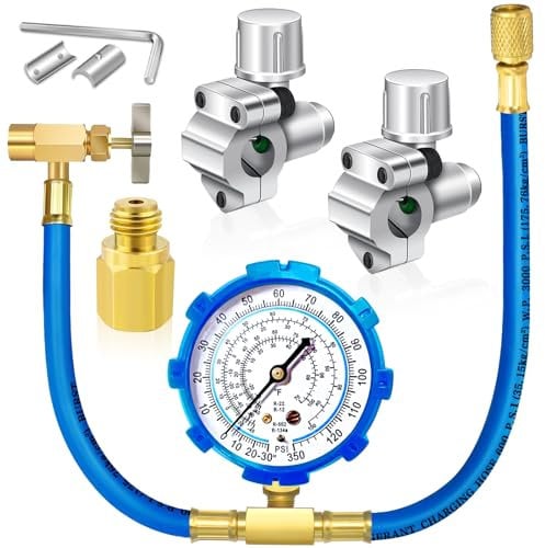 Boltigen Refrigerator Freon Recharge Kit - R134a/R12/R22 - 2 BPV31 Bullet Piercing Tap Valves, 1 R134a Self-Sealing Adapter - White-Style 1 - Brass, Metal Body - Refrigerant Recharge Tool Kit