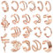 ORAZIO 20Pcs Ear Cuff Set Damen Ohrmanschette Ohrringe Earcuffs Set Helix Knorpel Ohrmanschette Ohne Ohrloch Wickelohrring Fakepircings Ohr Cuffs Ohrklemme Roségold