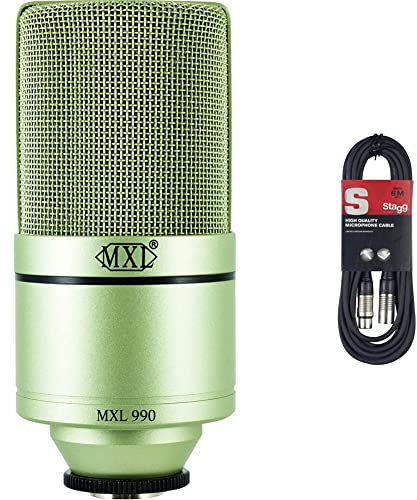 MXL 990 Condenser Microphone & Stagg SMC6 6 metre standard microphone cable