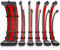 Antec Power Supply Sleeved Cable, PSU Cables, PSU Extension Cable Kit / 1x24pin ATX / 2x8pin (4+4) EPS / 3X (6+2) pin PCI-E, 30cm Length with Combs, Dual EPS Red, for 3080 Series Graphic Cards
