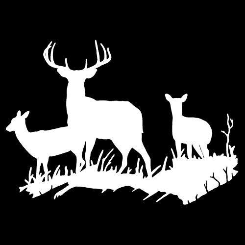 MACMRD Auto Aufkleber Personalisierter Hirsch-Familien-Autoaufkleber, PVC-Körper, Fensterdekoration, Zubehör, Wasserdichter Auto-Aufkleber