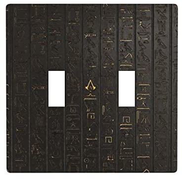 Wandpaneel Antike Ägyptische Hieroglyphe Wandpaneel 11,4 x 11,4 cm, Zwei-Gang-Kippschalter, dekorative Wandpaneel, Zwei-Gang-Schalter-Abdeckplatte langlebig