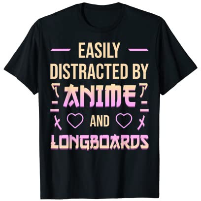 Anime And Longboards Longboard Kawaii Anime Lover Otaku T-Shirt