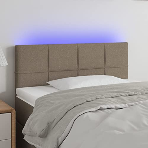 Tidyard LED Kopfteil Bettkopfteil Bett Kopfteil Kopfenden Schlafzimmer Betthaupt für Bett Bettgestell Bettrahmen Taupe 100x5x78/88 cm Stoff