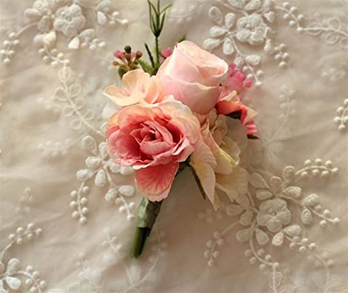 CAZARU Rosa Bräutigam Mann Ansteckblume Braut Mädchen Handgelenk Corsage Kunstseide Rose Kunstblumen Hochzeit Anzug Dekoration