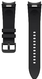 Samsung Hybrid Eco-Leather Band (M/L) ET-SHR96 für die Galaxy Watch6, Uhrenarmband, Original Armband, Lederimitat, Fluorkautschuk, klassischer Stil, sportlich, elegant, angenehmer Sitz, Black