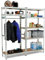 IDMarket - Set mit 2 modularen Regalen aus Metall, 8 Ablagen mit Garderobe, Höhe 180 cm