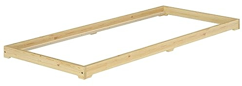 Erst-Holz®Studentenbett Futon Extra Niedriges Holzbett 80 x 200 cm Kiefer MassivRollrost inkl.
